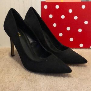 Express Faux Suede Heel
